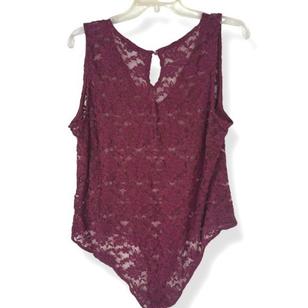 Womens Lace‎ Burgundy Bodysuit Size 3x Witchy Vamp Coquette Festival Goth Y2K